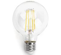 Glowster Bombilla LED G80 E27 8W con filamento transparente - Iluminación decorativa, ahorro energético y ambiente acogedor.