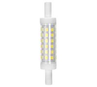 Glowster Bombilla LED R7S 4.9W, 500 lumens, 2800K, alta eficiencia, ideal para iluminación interior y exterior, ahorro energético.
