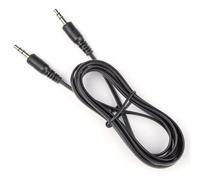 Glowster Cable de audio 1,5 m, color negro, con conectores de 3,5 mm; ideal para conexión de dispositivos de sonido y transmisión de audio.