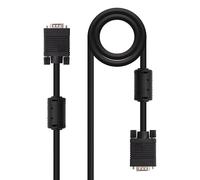Glowster Cable SVGA 1.8 m con ferrita, HDB15/M a HDB15/M, ideal para conexiones de video en monitores y proyectores.