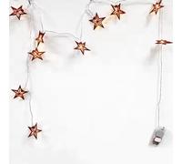 Glowster Cadena de luces LED con pilas 3AA, 1,5 m, luz blanco cálido, diseño de pentagrama colgante, ideal para decoración y ambientes festivos.