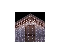 Glowster Cadena de luces LED planas carámbano con batería 3AA, 5m x 0,6m, color blanco frío, ideal para decorar eventos y crear ambientes festivos.