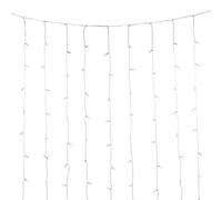 Glowster Cadena de luces planas de carámbano, 10m x 0,6m, batería 3AA, luz blanca fría, ideal para decoraciones festivas y eventos especiales.