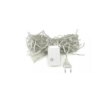 Glowster Cadena de luces planas tipo carámbano, batería 3AA, blanco cálido, 10m x 0,6m, ideal para decorar eventos y crear ambientes acogedores.