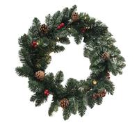 glowster Corona LED navideña de 60 cm, Decorada con piñas y Bolas, iluminar y embellecer Tus Espacios en la Temporada Festiva.