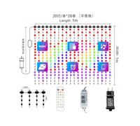 Glowster Cortina de luz LED inteligente, 5+1 * 1m, RGB, controlable para decoración y ambientes festivos.