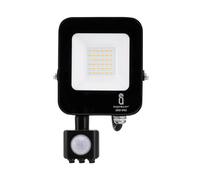 Glowster Foco LED de sensor 20W 4000K, carcasa de aluminio, ideal para iluminación exterior y seguridad en jardines y entradas.