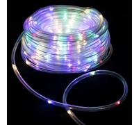 Glowster Guirnalda de luces LED con batería 3AA, tubo de Φ5 mm, RGBY, 10 m - Ideal para decoración festiva y ambientación.