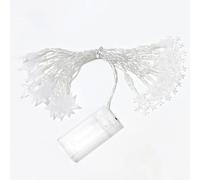 Glowster Guirnalda de luces LED de bajo voltaje, forma de estrella y copo de nieve, color blanco cálido, 5 m, ideal para decoración navideña y eventos.