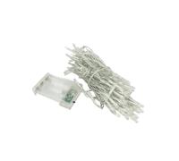Glowster Guirnalda de luces LED planas a pilas 3AA, 10m, color blanco frío - Ideal para ambientar fiestas, decorar interiores y exteriores.