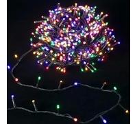 Glowster Guirnalda de luces planas LED, alimentación por pilas 3AA, colores RGBY, 5m, ideal para decoración festiva y ambiental.