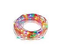 Glowster Guirnalda LED RGBY de 4 m con alambre de cobre y pilas de botón, ideal para decoración de fiestas y ambientes acogedores.