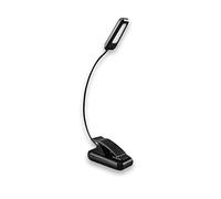 Glowster Lámpara de lectura con pinza, luz LED regulable, diseño compacto, ideal para sujetar en libros o escritorios, perfecta para lectura nocturna.
