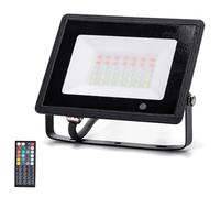 Glowster Lámpara LED 30W RGB IP65: Iluminación ambiental, resistente al agua, ideal para decoraciones y eventos interiores y exteriores.