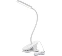 Glowster Lámpara LED de clip con enchufe, luz regulable y diseño portátil, ideal para lectura, estudio o iluminación de espacios reducidos.