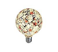 Glowster Lámpara LED E27 4W blanca estilo Tiffany, ideal para decoración y ambientación de interiores.