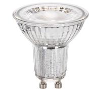 Glowster Lámpara LED GU10 4,9W 4000K regulable de cristal, ideal para iluminación ambiental y decorativa en hogares y oficinas.