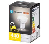 Glowster Lámpara LED GU10 6W 4000K regulable con cristal copa, ideal para iluminación decorativa y ambientes ajustables.