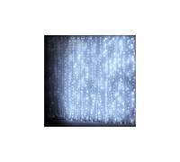 Glowster Luces planas de cortina, batería 3AA, blanco frío, 3m x 3m, ideales para decorar eventos, festivos y crear ambientes acogedores.