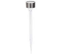 Glowster Luz Solar LED Ambiental para Jardín, Acero Inoxidable, Pantalla Integrada 6500K, Ideal para iluminar céspedes y caminos exteriores.