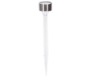 Glowster Luz Solar LED Ambiental para Jardín, Acero Inoxidable, Pantalla Integrada 6500K, Ideal para iluminar céspedes y caminos exteriores.