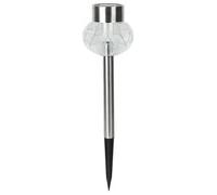 Glowster Luz solar LED decorativa para jardín, acero inoxidable, 6500K, energía solar, ideal para iluminar césped y embellecer espacios exteriores.