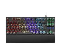 Glowster Teclado mecánico TKL con 5 LED, switches Rojos, diseño Compacto, Ideal para Gaming y Uso Profesional.