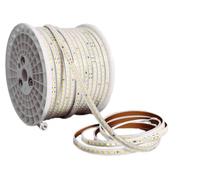 Glowster Tira LED flexible IP65 17W/mt 3000K 230V 12x4mm 120 LED/mt, ideal para decoración, iluminación ambiental y acentos en espacios interiores.