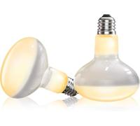 GlowUp Bombillas Calefactoras 100 W para Reptiles, Lámpara de Calor E27 para Terrarios, Pack de 2 Bombillas Regulables de Calor para Tortugas, Lagartos, Serpientes y Pollos