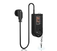 GlowUp Enchufe de Termostato Digital 220V Controlador de Temperatura Digital EU higrostato Enchufe termostato para incubadora para invernaderos, Reptiles, acuarios, incubadoras, etc (1Pcs)