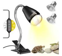 GlowUp Lámpara Térmica para Reptiles,E27 Timer Lampara para Tortugas con 2 Paquetes de Lámparas Calefactoras de 50W para Tortugas, Dragones Varbudos, Lagartos, Pollitos y Cachorros