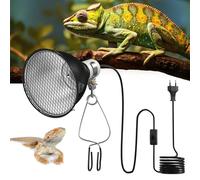 GlowUp Portalámparas para Reptiles E27 5.5 Pulgadas, 200W Soporte luz Reptiles Portalámparas Reflector de Cerámica para Reptiles para Bombillas de Calor UVA UVB,Infrarrojos