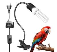 GlowUp UVB 2.4 Lámpara para Pájaros Juego Completo, Lámpara de Clip con Lámparas Fluorescente Compacta UVB 2.4 para Iluminación de Pájaros
