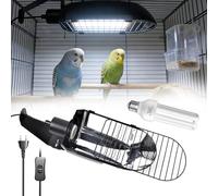 GlowUp UVB 2.4 Lámpara para Pájaros Kit Combinado, Portalámparas E27 con Bombilla UVB 2.4 20W E27 para Aves y Reptiles