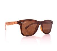 glozzi Gafas de sol de madera hombre y mujer con lentes polarizadas UV400, patillas de madera y estuche de corcho