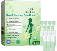 GLP-1 Six-in-One Health Solution Oral Liquid, Advanced GLP-1 Oral Liquid, Natural Plant Extract, GLP-1 Peptide Complex Serum, GLP1 Multi-Action Drop,Suitable for Men & Women (1 Box)