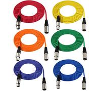 GLS Audio 12 Ft micrófono Cable Patch Cords - XLR macho a XLR hembra de color Cables - 12 'equilibrado Cable de Mike - 6 unidades