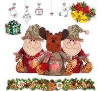 GLSAYZU Bolsas de regalo de Navidad con diseño de cremallera, bolsas de muñeca de regalo de Navidad, bolsa de regalo de decoración de muñecas 3D, bolsas de regalo de Navidad con cordón, bolsas de