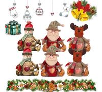 GLSAYZU Bolsas de regalo de Navidad con diseño de cremallera, bolsas de muñeca de regalo de Navidad, bolsa de regalo de decoración de muñecas 3D, bolsas de regalo de Navidad con cordón, bolsas de