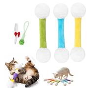 GLSAYZU Giant Q Tip Cat Toy, Cotton Swabs Cat Toys with Catnip, 3/6 Pack Durable Felt Kicker Toys for Cats, Soft Plush Kitty Kick Sticks for Chewing, Teething, Playtime & Boredom Relief (3pcs)