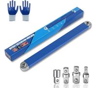 GLSAYZU Set di chiavi a cricchetto angolate, 39 cm, con trasmissione a catena - Include adattatori da 1/4", 3/8" e 1/2", per spazi ristretti, riparazioni auto e progetti fai da te (1PC)