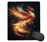Glslmznq Alfombrilla de Ratón para Juegos Bordes Cosidos, Animal Phoenix Alfombrilla Ratón Pequeña 300 x 250 mm con Base de Goma Natural Antideslizante para Jugadores/Escritorio/Oficina/Hogar X-142