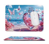 Glslmznq Alfombrilla de Ratón para Juegos Bordes Cosidos, Playa del Amor Alfombrilla Ratón Pequeña 320 x 260 mm con Base de Goma Natural Antideslizante para Jugadores/Escritorio/Oficina/Hogar X-9