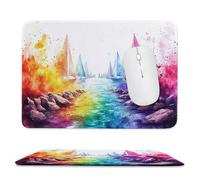 Glslmznq Alfombrilla de Ratón Pequeña 26 x 21 cm - Barco Abstracto Mousepad, Alfombrilla Ratón Impermeable - Gaming Accesorios con Bordes Cosidos, Base de Goma Antideslizante, Oficina Accesorios C-93