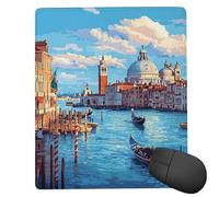 Glslmznq Alfombrilla de Ratón Pequeña 29 x 24 cm - Ciudad acuática de Venecia Mousepad, Alfombrilla Ratón Impermeable - Oficina Gaming Accesorios con Bordes Cosidos, Base de Goma Antideslizante C-812