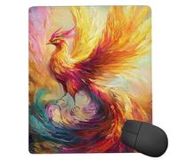 Glslmznq Alfombrilla de Ratón Pequeña 34 x 28 cm - Phoenix Mousepad, Alfombrilla Ratón Impermeable - Gaming Accesorios con Bordes Cosidos, Base de Goma Antideslizante, Oficina Accesorios C-235