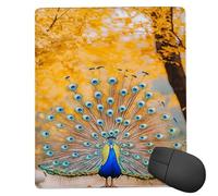 Glslmznq Alfombrilla de Ratón Pequeña 40 x 30 cm - Pavo Real Mousepad, Alfombrilla Ratón Impermeable - Gaming Accesorios con Bordes Cosidos, Base de Goma Antideslizante, Oficina Accesorios C-515