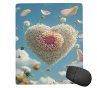 Glslmznq Alfombrilla de Ratón Pequeña 42 x 35 cm - Flores de Amor Mousepad, Alfombrilla Ratón Impermeable - Gaming Accesorios con Bordes Cosidos, Base de Goma Antideslizante, Oficina Accesorios C-6