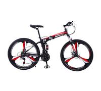 GLSQBVRP Bicicleta De Montaña Plegable De 24" Y 26" con Doble Suspensión Y 21 Velocidades, Cuadro De Acero De Alto Carbono, Ideal para Adultos, Hombres, Mujeres Y Adolescentes B,24 Inch
