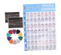GLSTOY 1 Juego De Tabla De Acordes Para Principiantes De Ukelele, Pegatinas Para Partituras De Teoría Musical, Calcomanías Para Notas De Diapasón Con Púas De Fieltro, Herramientas De